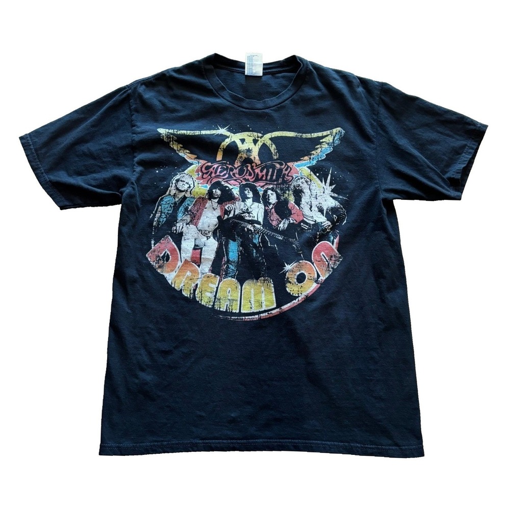 Aerosmith Dream On‎ Mens Black Graphic T-Shirt Port & Company Medium
